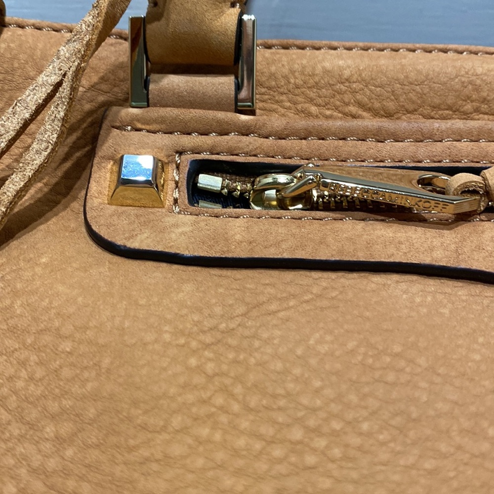 REBECCA MINKOFF “Regan” Tan Nubuck Fringed Leather Satchel - Picture 6 of 16
